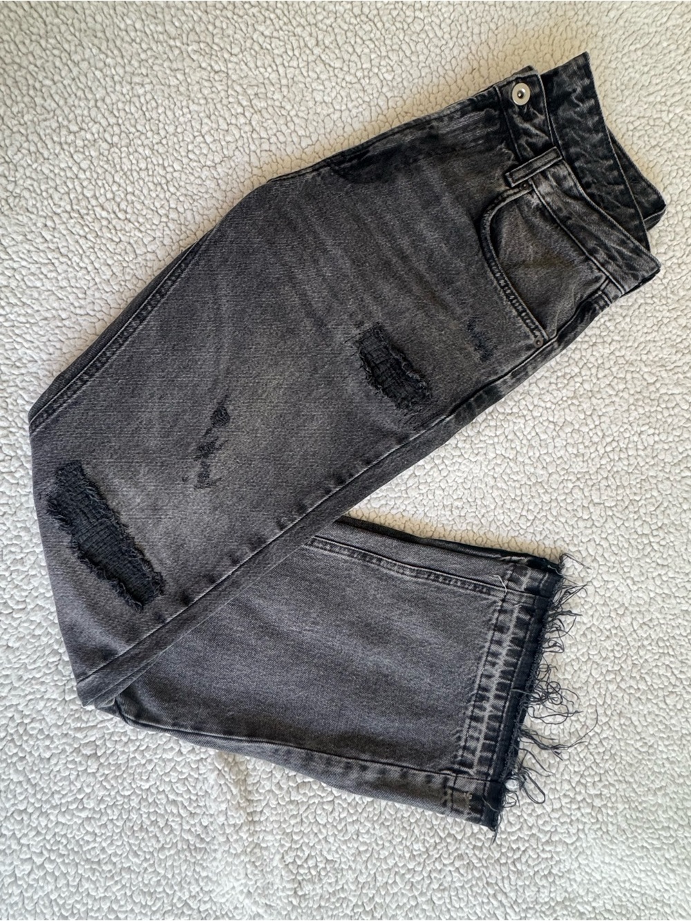 Men's Zara Distressed Black Gray Jeans